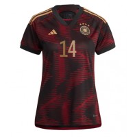Camisa de Futebol Alemanha Jamal Musiala #14 Equipamento Secundário Mulheres Mundo 2022 Manga Curta